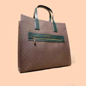 Large Micheal Kors print bag. Green/brown