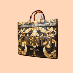 Fendi/ Versace large leather mirror bag