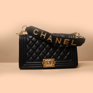 Black Chanel signature quilted designers Handbag