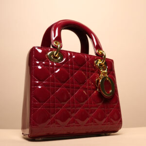 Dior Wine Color Leather Mirror Bag