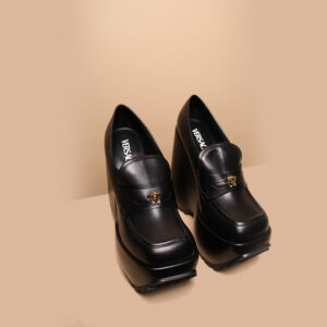 Black Original Leather Versace Heels